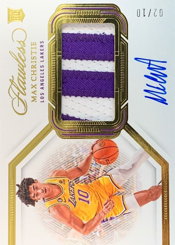 Max Christie 2022 Flawless #HPA-MAX Horizontal Patch Autographs - Gold /10 Rookie SGC 9.5