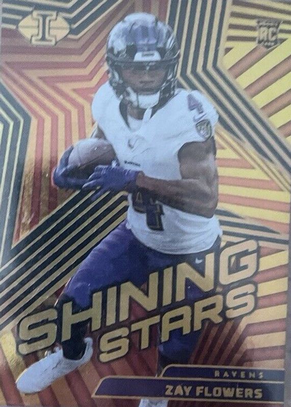 Zay Flowers 2023 Illusions #25 Shining Stars - Black /50 Rookie SGC 10