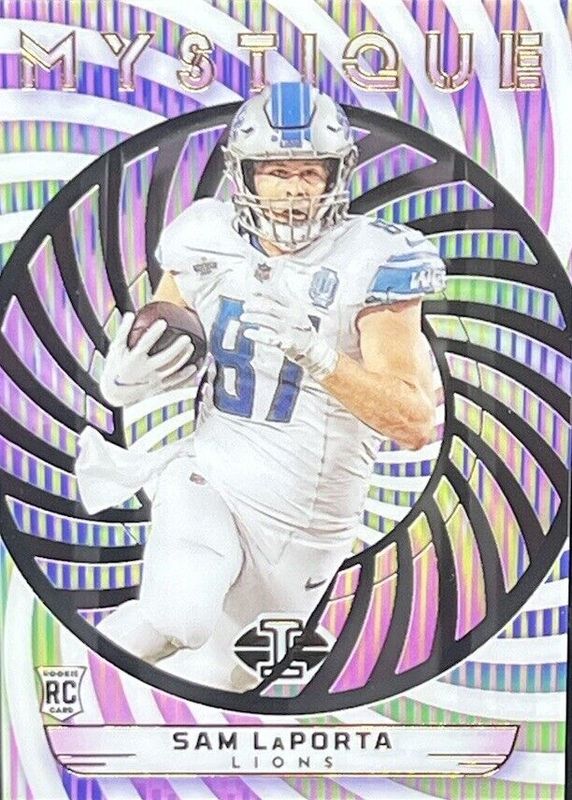 Sam LaPorta 2023 Illusions #31 Mystique - Rainbow Rookie RAW