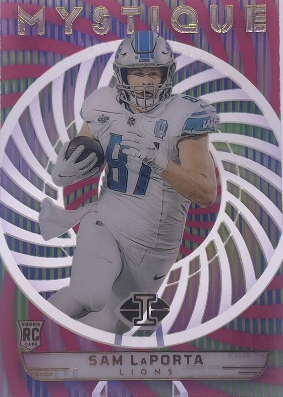 Sam LaPorta 2023 Illusions #31 Mystique - Pink /399 Rookie RAW