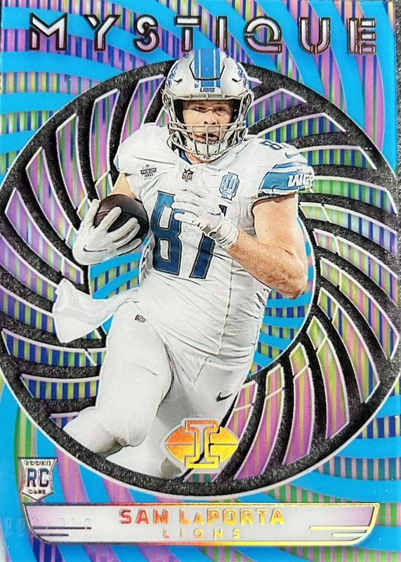 Sam LaPorta 2023 Illusions #31 Mystique - Light Blue /299 Rookie RAW