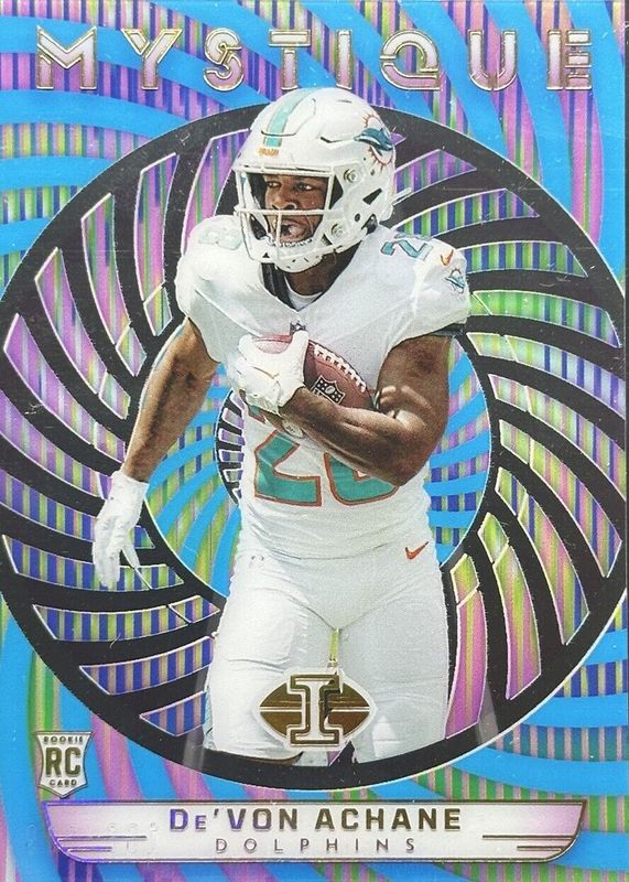 De'Von Achane 2023 Illusions #9 Mystique - Light Blue /299 Rookie PSA 10