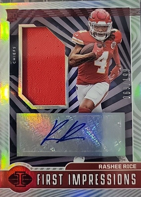 Rashee Rice 2023 Illusions #129 First Impressions Memorabilia Autographs - Red /199 Rookie RAW