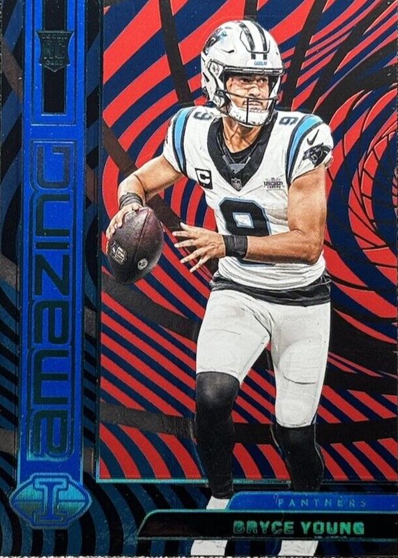 Bryce Young 2023 Illusions #18 Amazing - Red & Blue /15 Rookie RAW