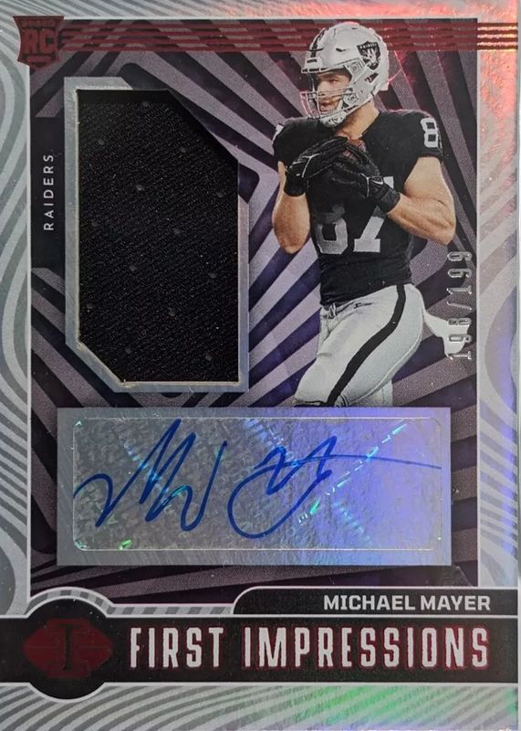 Michael Mayer 2023 Illusions #125 First Impressions Memorabilia Autographs - Red /199 Rookie RAW