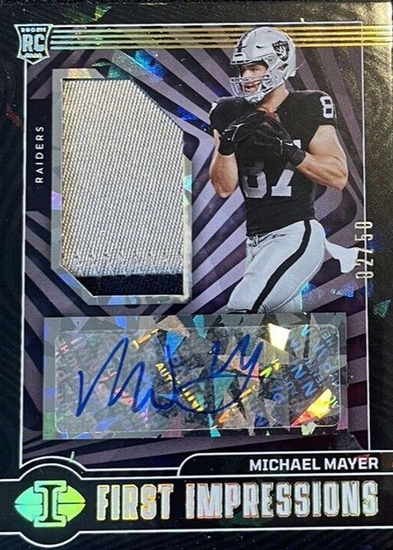 Michael Mayer 2023 Illusions #125 First Impressions Memorabilia Autographs - Black Ice FOTL /50 Rookie PSA 10