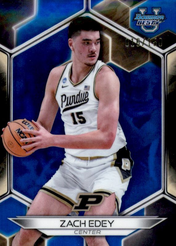 Zach Edey 2023 Bowman's Best University #74 Blue Refractor /150 RAW