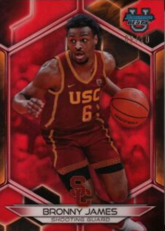 Bronny James 2023 Bowman's Best University #92 Red Refractor /10 PSA 10