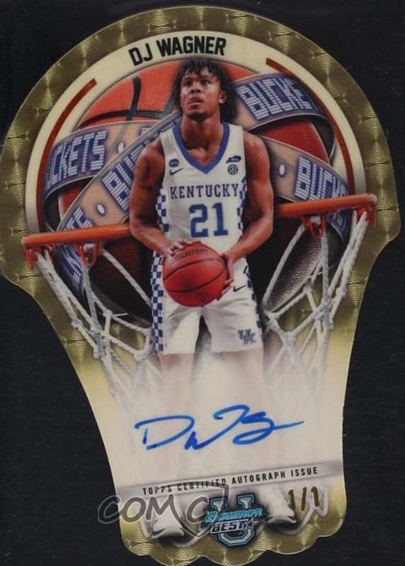 DJ Wagner 2023 Bowman's Best University #B23-DW Best of 2023 Autographs - Superfractor /1 SGC 9.5