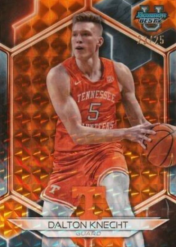 Dalton Knecht 2023 Bowman's Best University #43 Geometric Orange Refractor /25 RAW