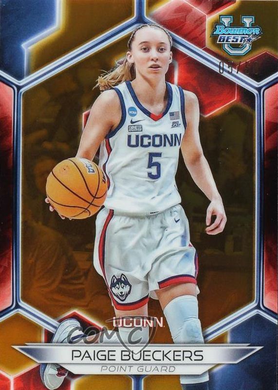 Paige Bueckers 2023 Bowman's Best University #87 Gold Refractor /50 RAW