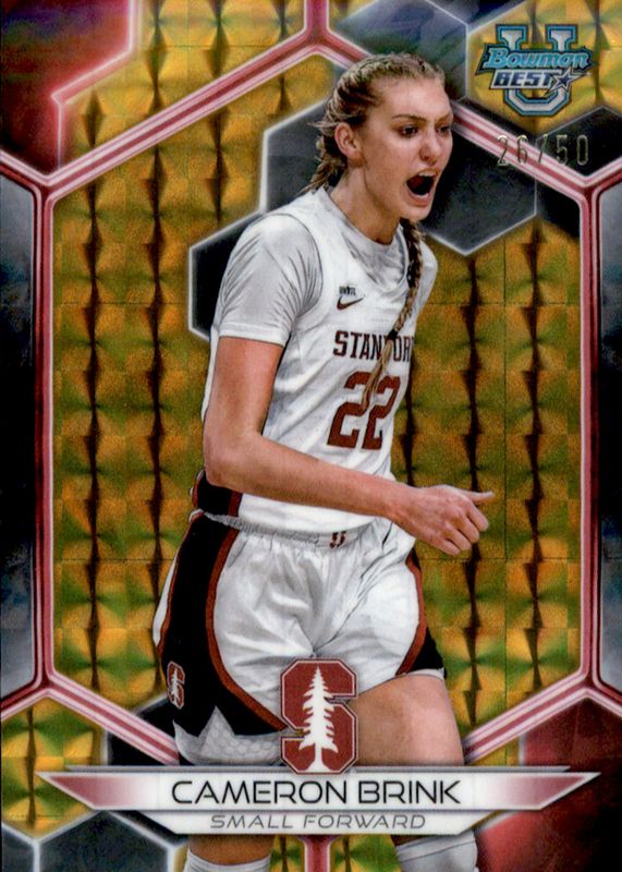 Cameron Brink 2023 Bowman Best University #78 Geometric Gold Refractor /50 RAW