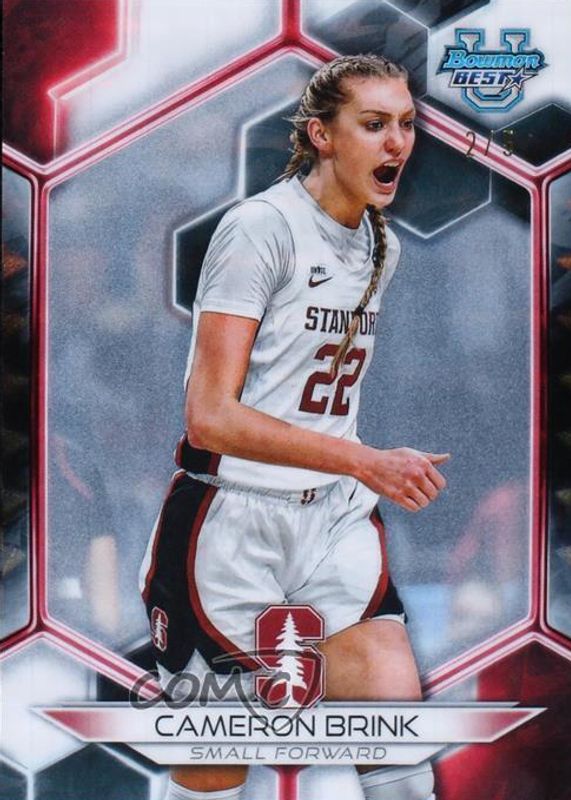 Cameron Brink 2023 Bowman Best University #78 Geometric White Refractor /5 RAW