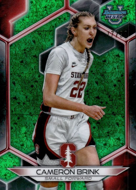 Cameron Brink 2023 Bowman Best University #78 Green Mini-Diamond Refractor /99 RAW