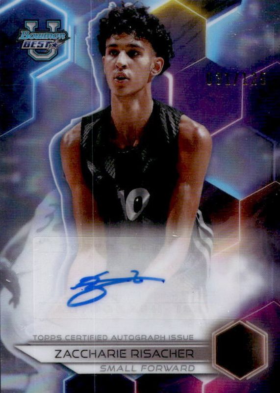 Zaccharie Risacher 2023 Bowman's Best University #B23-ZR Best of 2023 Autographs - Refractor /125 SGC 9.5