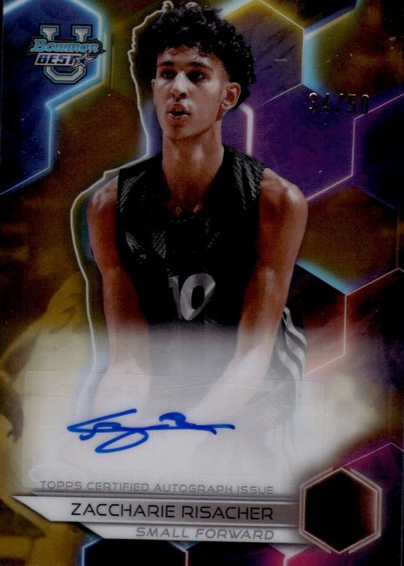 2023 Bowman's Best University #B23-ZR Best of 2023 Autographs - Gold Refractor /50