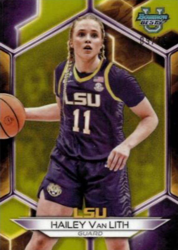 Hailey Van Lith 2023 Bowman's Best University #45 Yellow Refractor /75 SGC 10