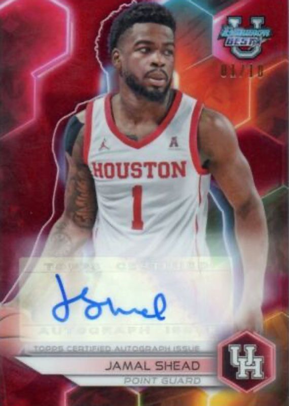 Jamal Shead 2023 Bowman's Best University #B23-JSH Best of 2023 Autographs - Red Refractor /10 PSA 10