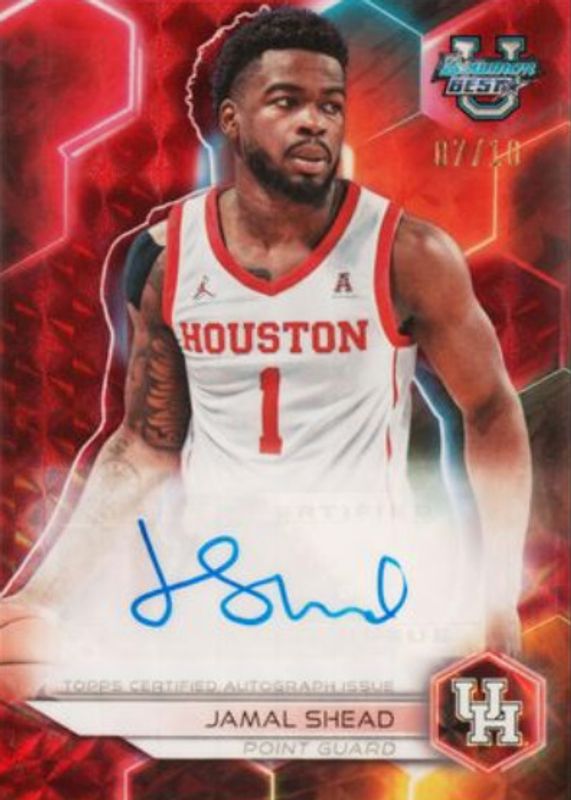 Jamal Shead 2023 Bowman's Best University #B23-JSH Best of 2023 Autographs - Geometric Red Refractor /10 BGS 9