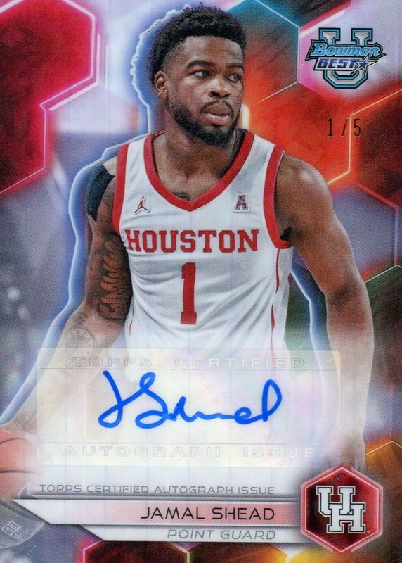 Jamal Shead 2023 Bowman's Best University #B23-JSH Best of 2023 Autographs - Geometric White Refractor /5 SGC 10