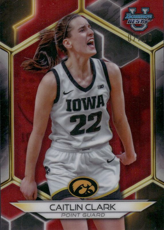 Caitlin Clark 2023 Bowman's Best University #30 Red Refractor /10 RAW