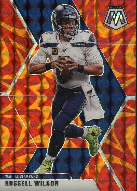 Russell Wilson 2020 Mosaic #181 Reactive Orange BGS 9