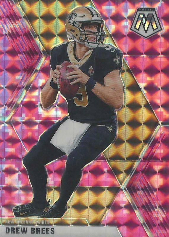 Drew Brees 2020 Mosaic #142 Pink Camo PSA 9