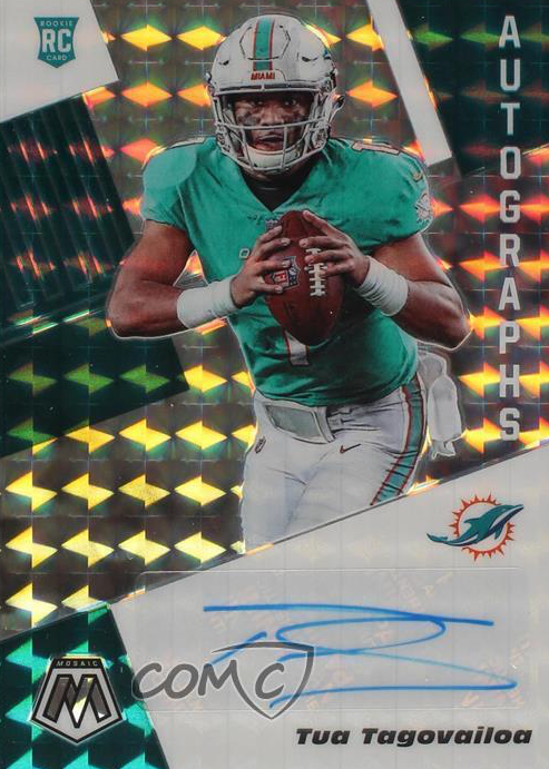 Tua Tagovailoa 2020 Mosaic #RA3 Rookie Autographs - Mosaic