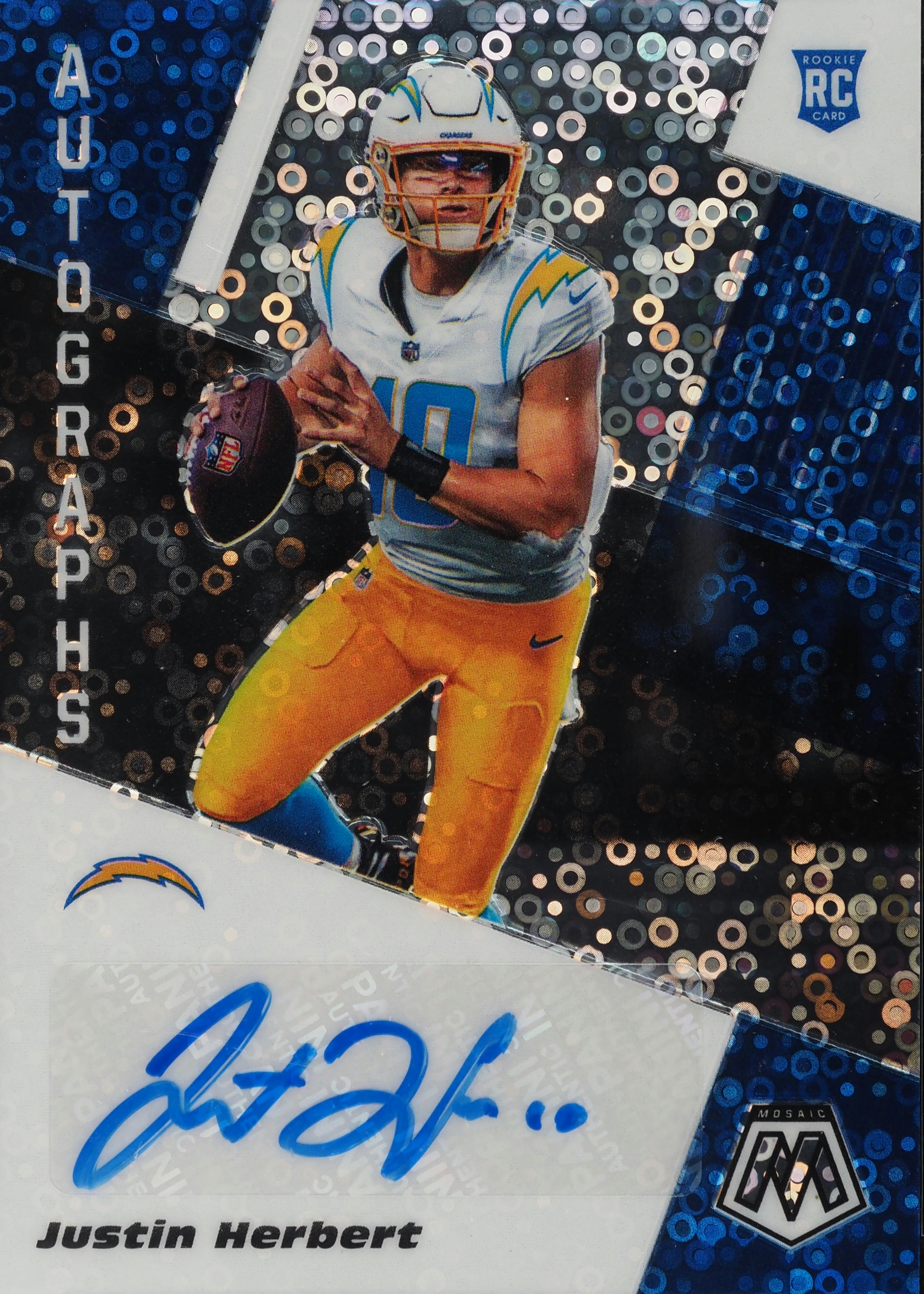 Justin Herbert 2020 Mosaic #ANH-JHE Autographs - No Huddle Price