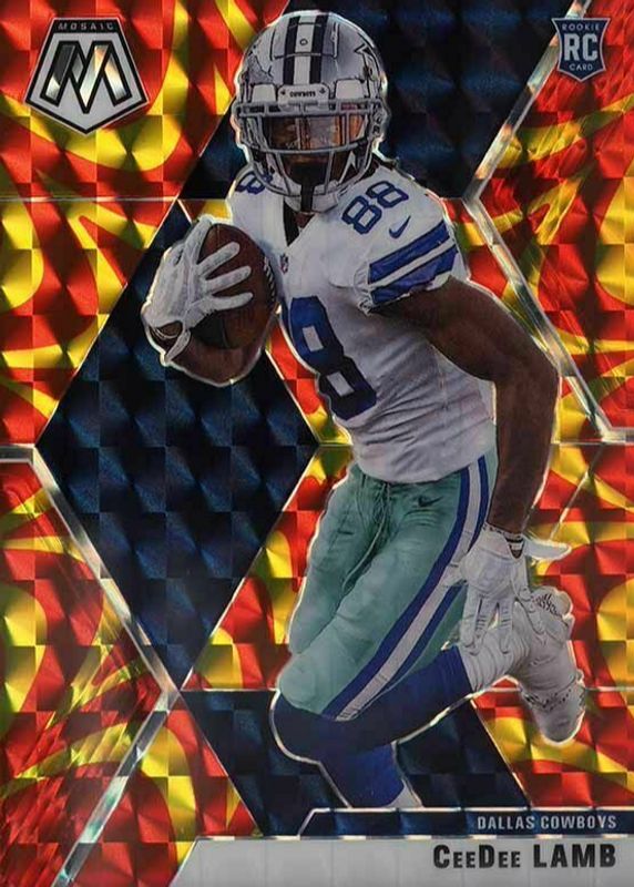 CeeDee Lamb 2020 Mosaic #207 Reactive Gold Rookie RAW