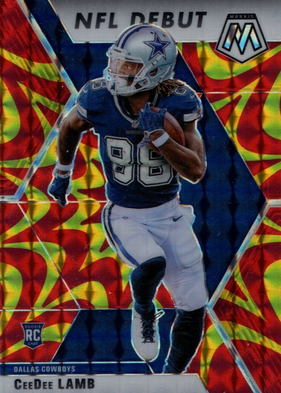 CeeDee Lamb 2020 Mosaic #268 NFL Debut - Reactive Gold Price Guide