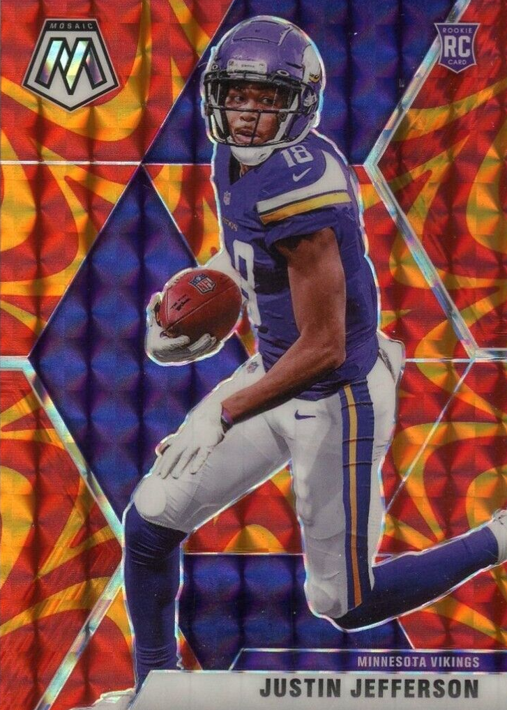 Justin Jefferson 2020 Mosaic #209 Reactive Orange Price Guide