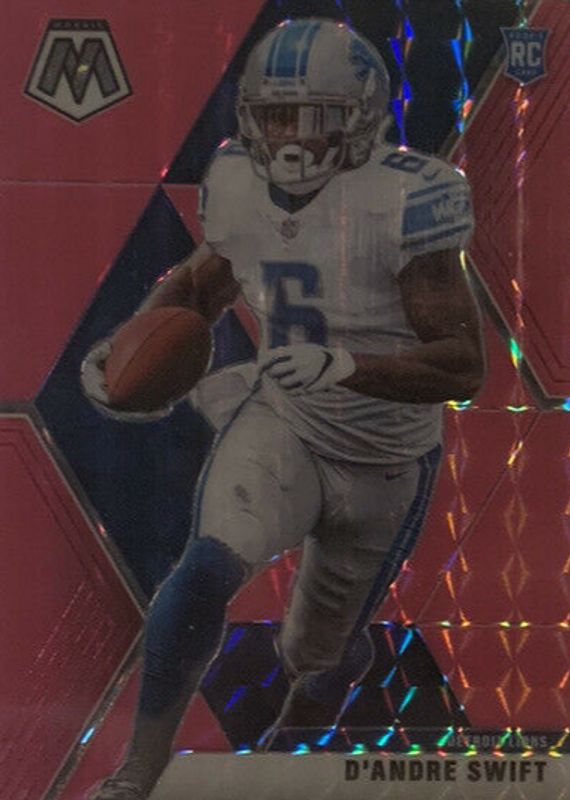 D'Andre Swift 2020 Mosaic #215 Pink Fluorescent /10 Rookie RAW