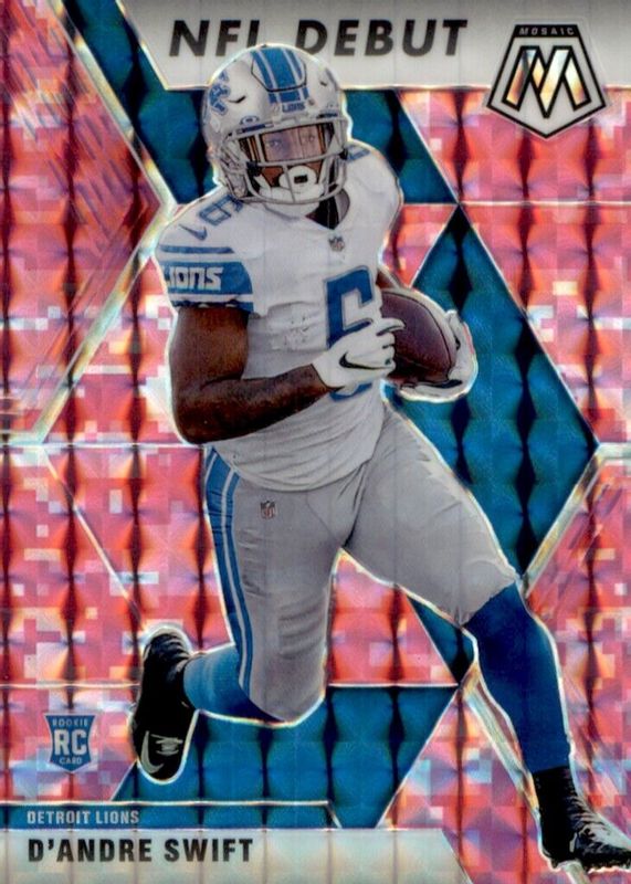 D'Andre Swift 2020 Mosaic #274 NFL Debut - Pink Camo Rookie RAW