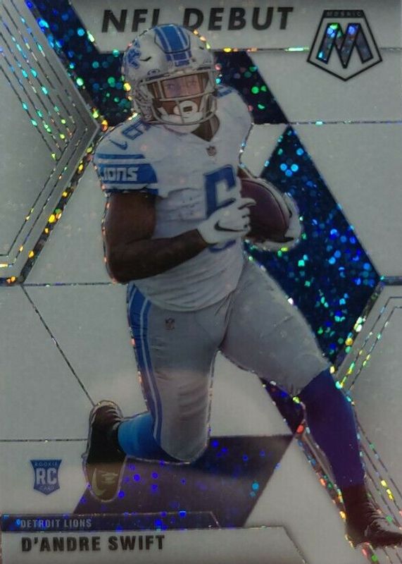 D'Andre Swift 2020 Mosaic #274 NFL Debut - White Sparkle /(SSP) Rookie RAW