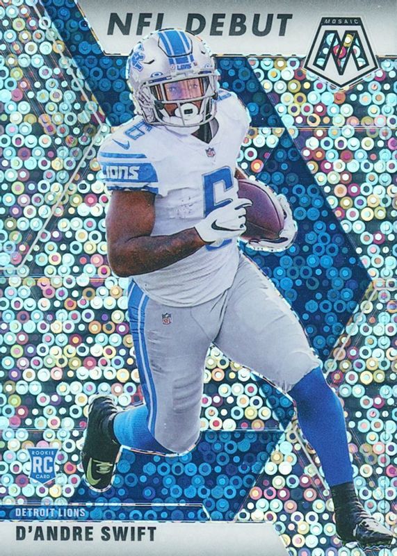 D'Andre Swift 2020 Mosaic #274 NFL Debut - No Huddle Rookie RAW