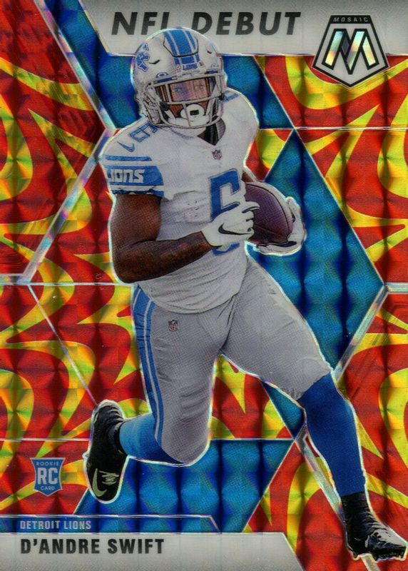 D'Andre Swift 2020 Mosaic #274 NFL Debut - Reactive Gold Rookie RAW