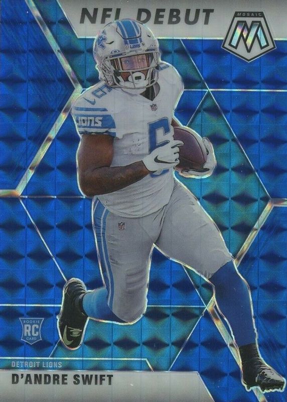 D'Andre Swift 2020 Mosaic #274 NFL Debut - Blue /99 Rookie RAW