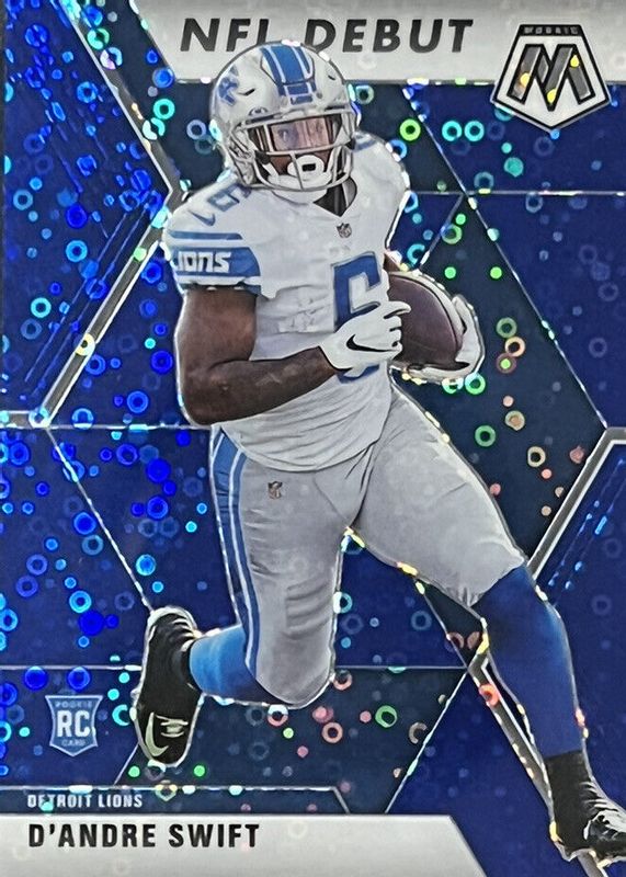 D'Andre Swift 2020 Mosaic #274 NFL Debut - No Huddle Blue /75 Rookie RAW
