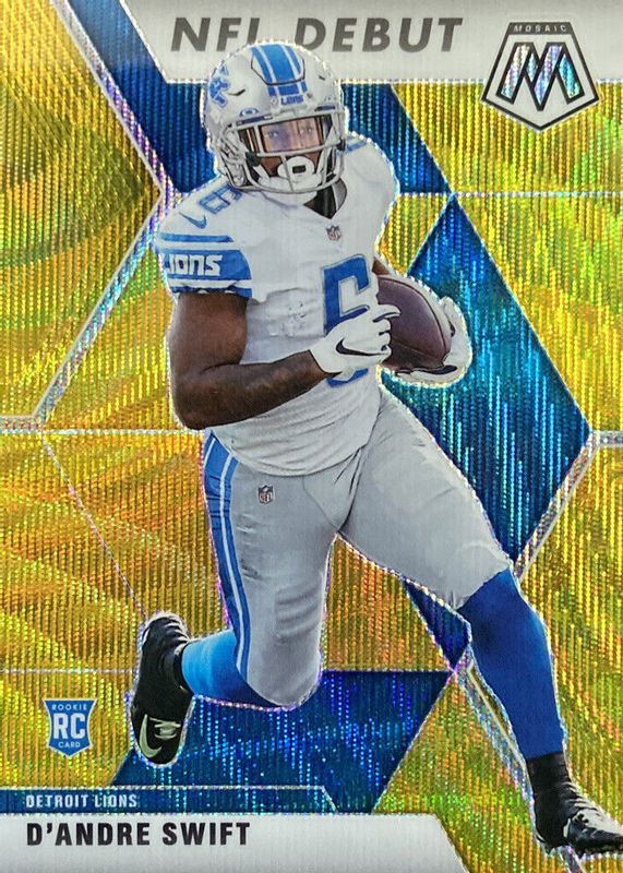 D'Andre Swift 2020 Mosaic #274 NFL Debut - Tmall Gold Wave /17 Rookie RAW