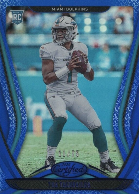 Tua Tagovailoa 2020 Certified #102 Mirror Blue /75 Rookie SGC 9