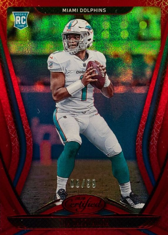 Tua Tagovailoa 2020 Certified #102 Mirror Red /99 Rookie PSA 10