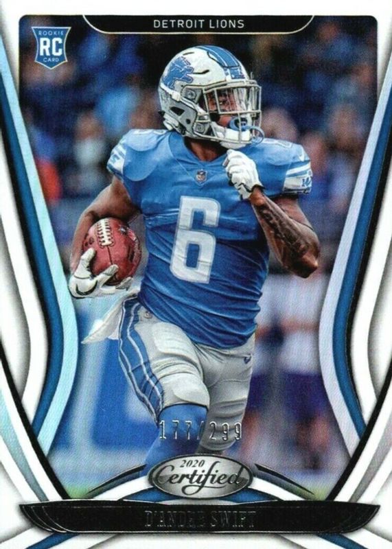D'Andre Swift 2020 Certified #109 Mirror (Rookie) /299 RAW