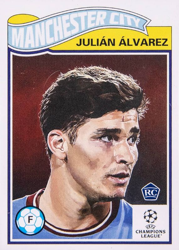 Julian Alvarez 2023 Topps Living UCL #524 Base (Print Run: 2,628) BGS 10 PRISTINE