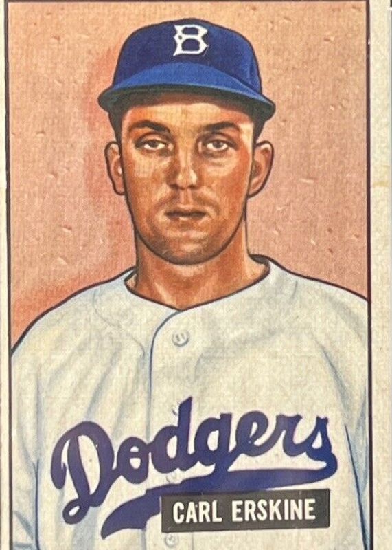 Carl Erskine 1951 Bowman #260 Base Rookie BVG 7.5