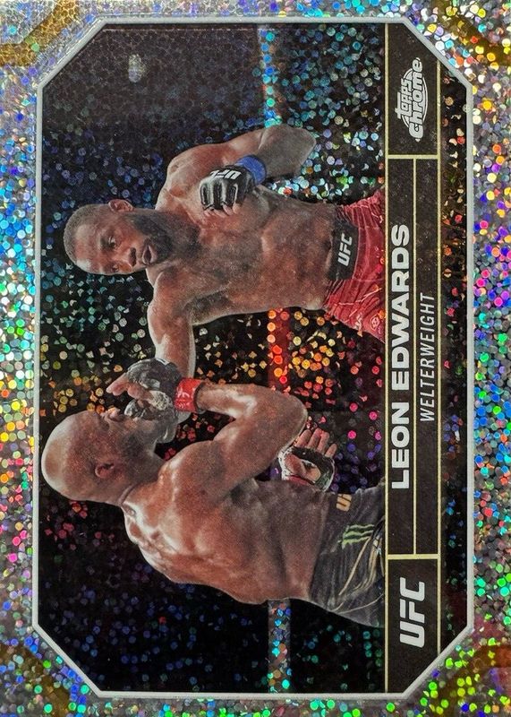 Leon Edwards 2024 Topps Chrome UFC #115 Speckle Refractor /299 PSA 10