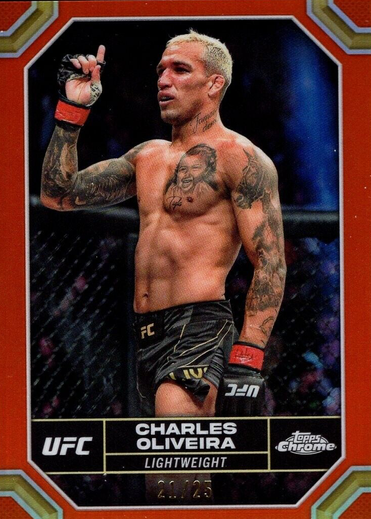 Charles Oliveira 2024 Topps Chrome UFC #42 Orange Refractor /25