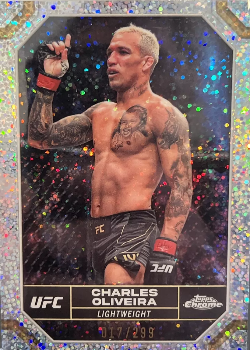 Charles Oliveira 2024 Topps Chrome UFC #42 Speckle Refractor /299