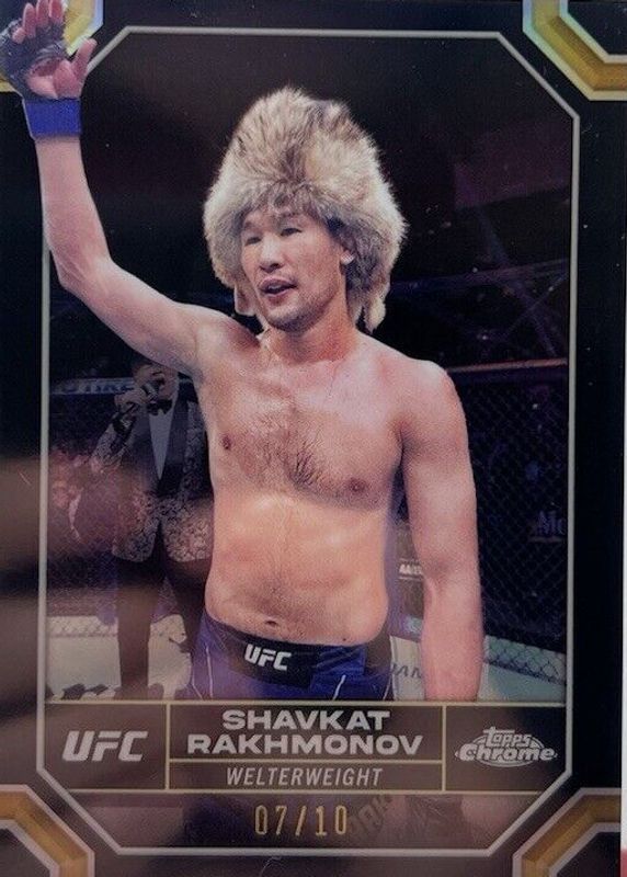 Shavkat Rakhmonov 2024 Topps Chrome UFC #177 Black Refractor /10 PSA 10