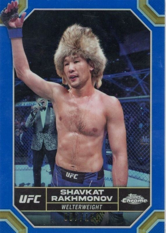 Shavkat Rakhmonov 2024 Topps Chrome UFC #177 Blue Refractor /150 PSA 10